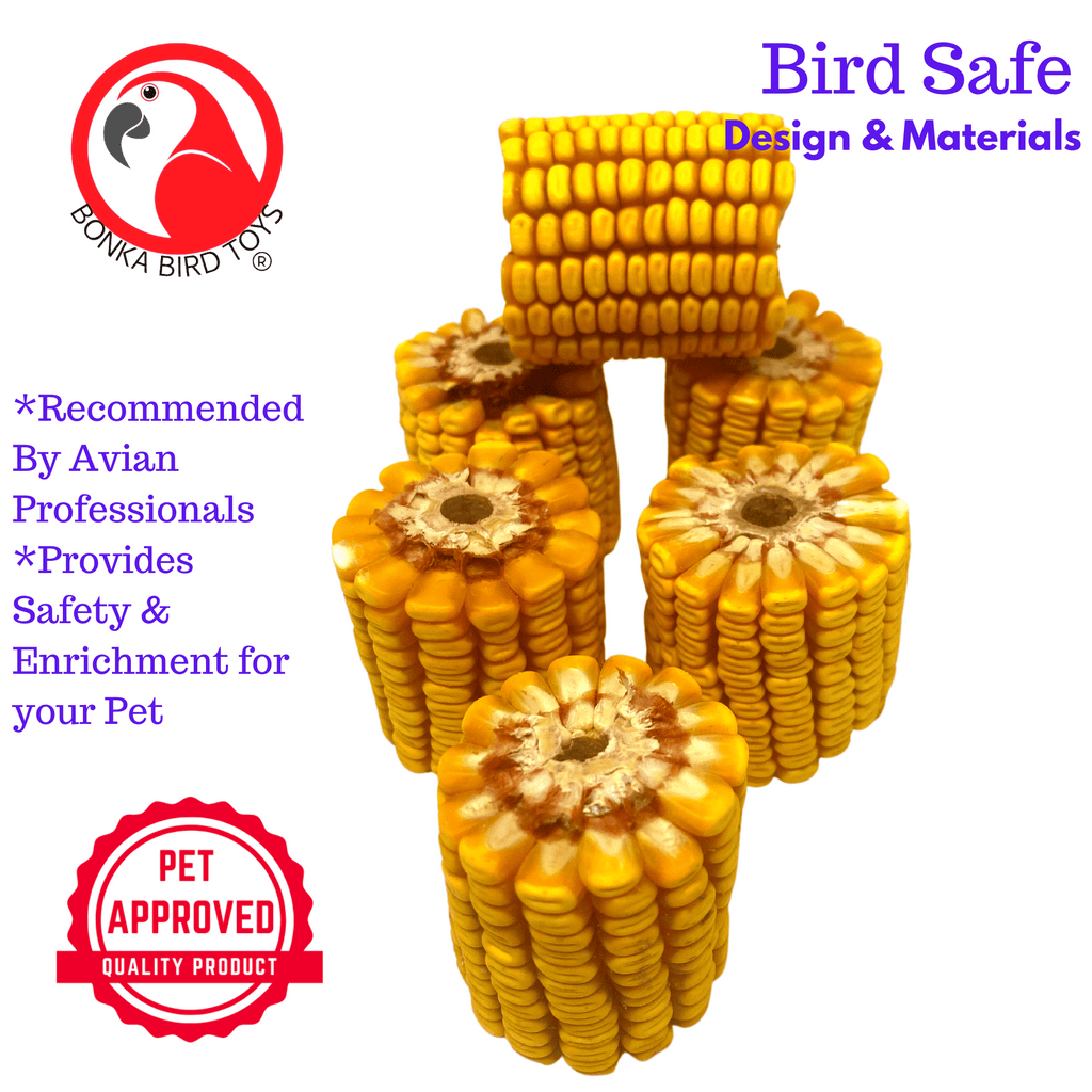 3919 Pk6 Natural Half Corn Cob - Bonka Bird Toys