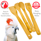 1168 Pk4 Bamboo Spoon & Paddle Chews - Bonka Bird Toys