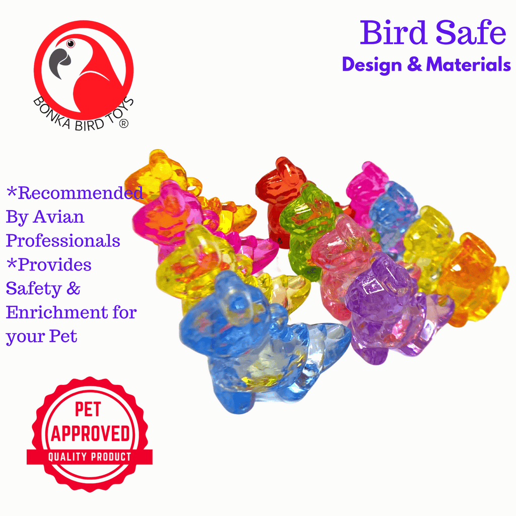 2522 PK12 Semi-Transparent Colored Acrylic Dinosaurs - Bonka Bird Toys