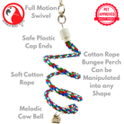 2762 Small Swivel Rope Bungee Boing - Bonka Bird Toys