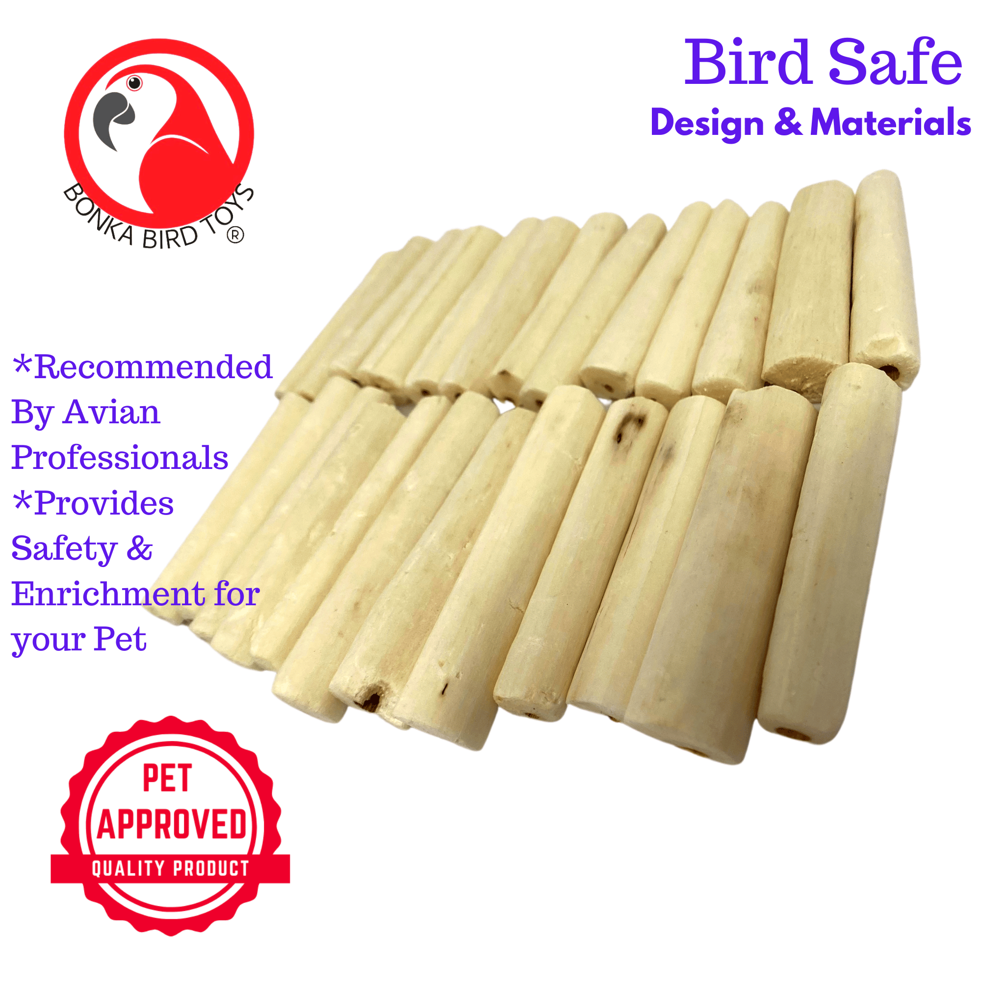 2942 Pk24 Mini Sola Sticks - Bonka Bird Toys