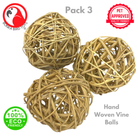 3353 Pk3 Huge Natural Vine Balls - Bonka Bird Toys