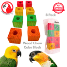 1160 Pk8 3/4" Wood Cubes - Bonka Bird Toys