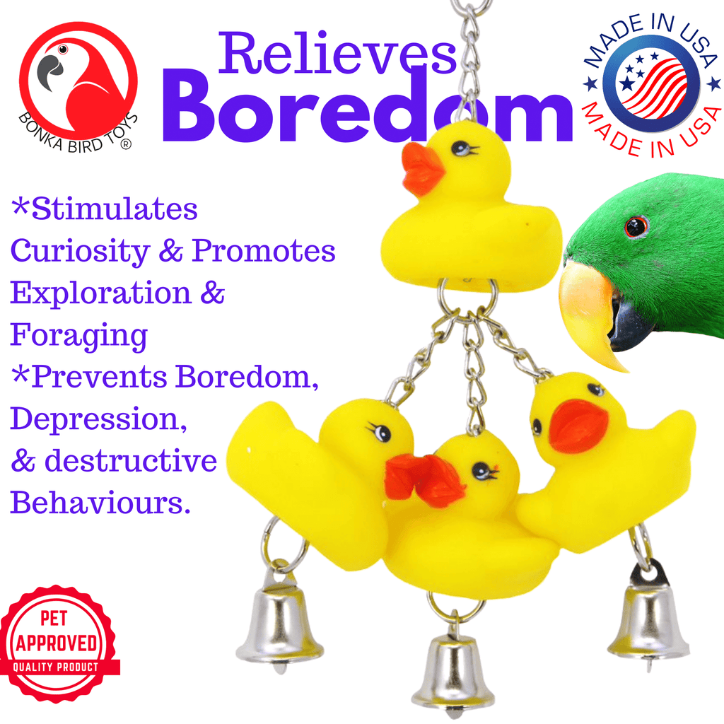 922 Ducky Ringer - Playful and Vibrant Bird Toy for Small to Medium Birds | Bonka Bird Toys - Bonka Bird Toys