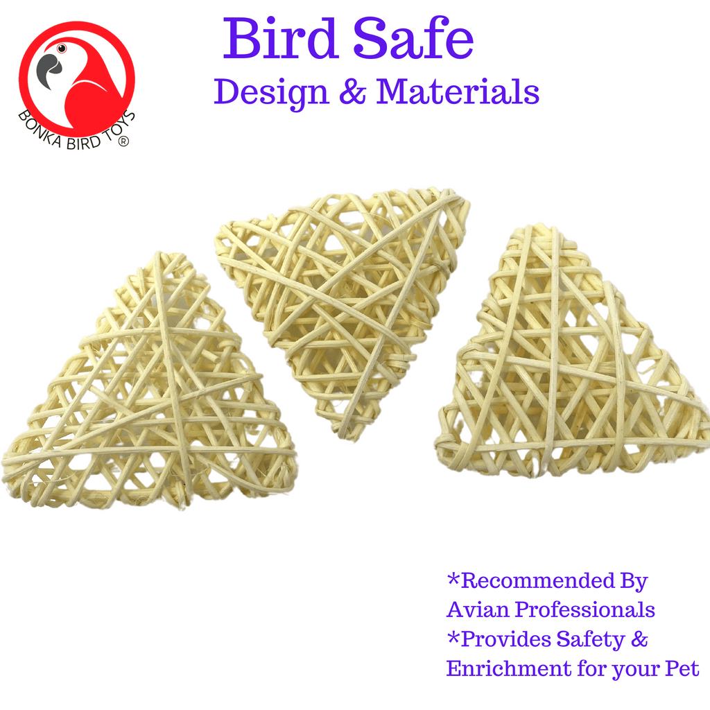 2511 Pk3 Natural Vine Triangles - Bonka Bird Toys