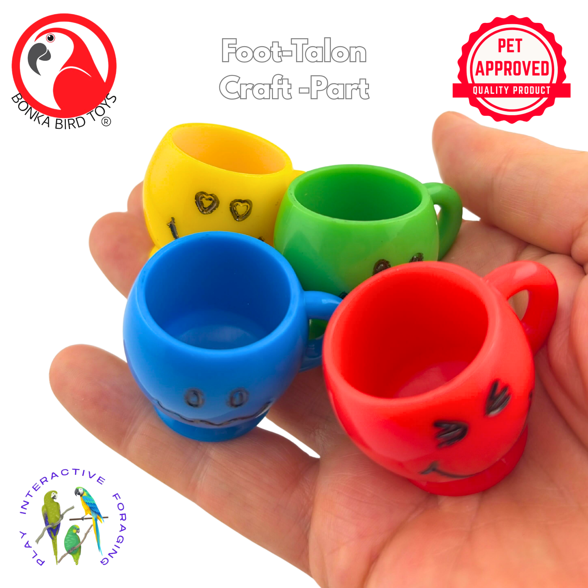 2779 Pk4 Mini Smile Mugs - Bonka Bird Toys