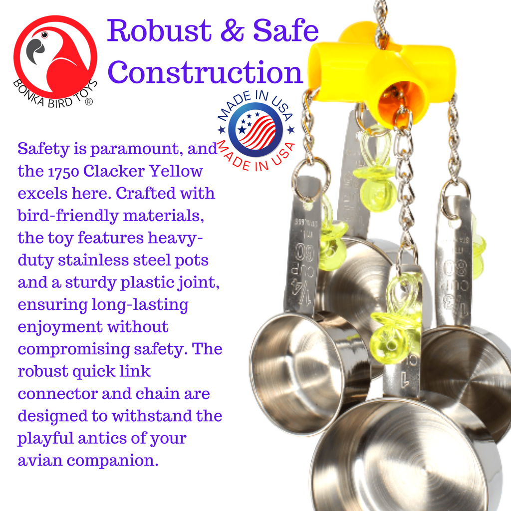 1750 Clacker Yellow - Bonka Bird Toys