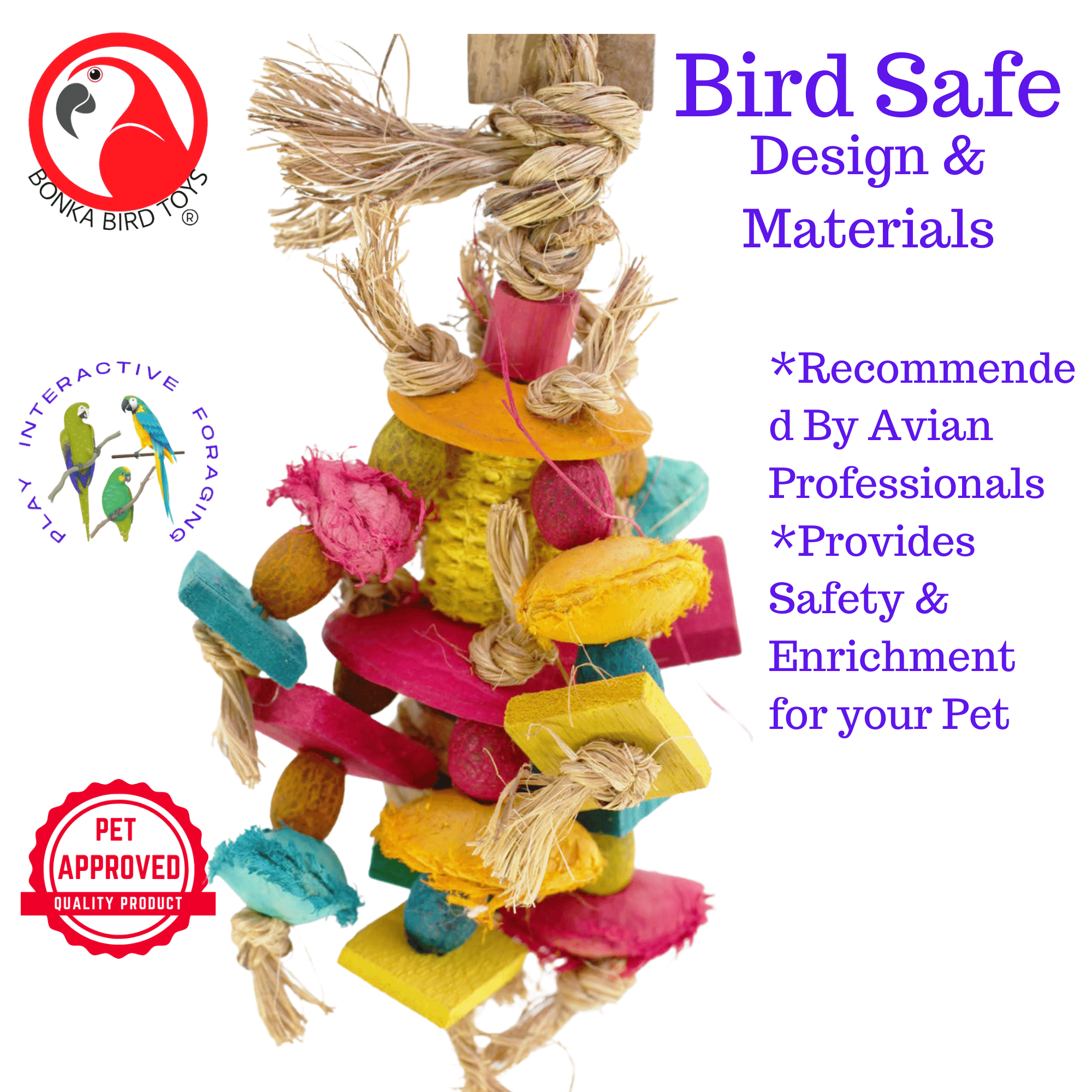 41289 Small Seed Cluster: Eco-Friendly, Colorful Bird Toy for Beak Health – Ideal for Small to Medium Birds - Bonka Bird Toys