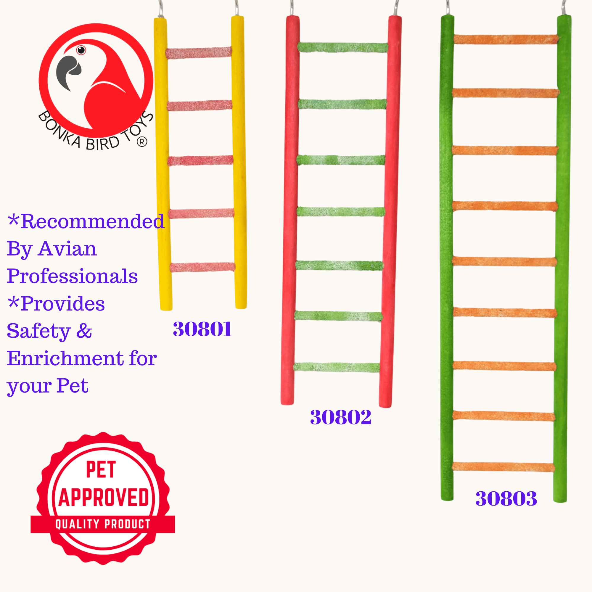 30801 X-Small Pedi-ladder 8 1/2" - Bonka Bird Toys