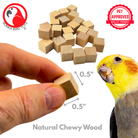 1226 Pk24 Natural Mini Wood Chewy Square Blocks - Bonka Bird Toys