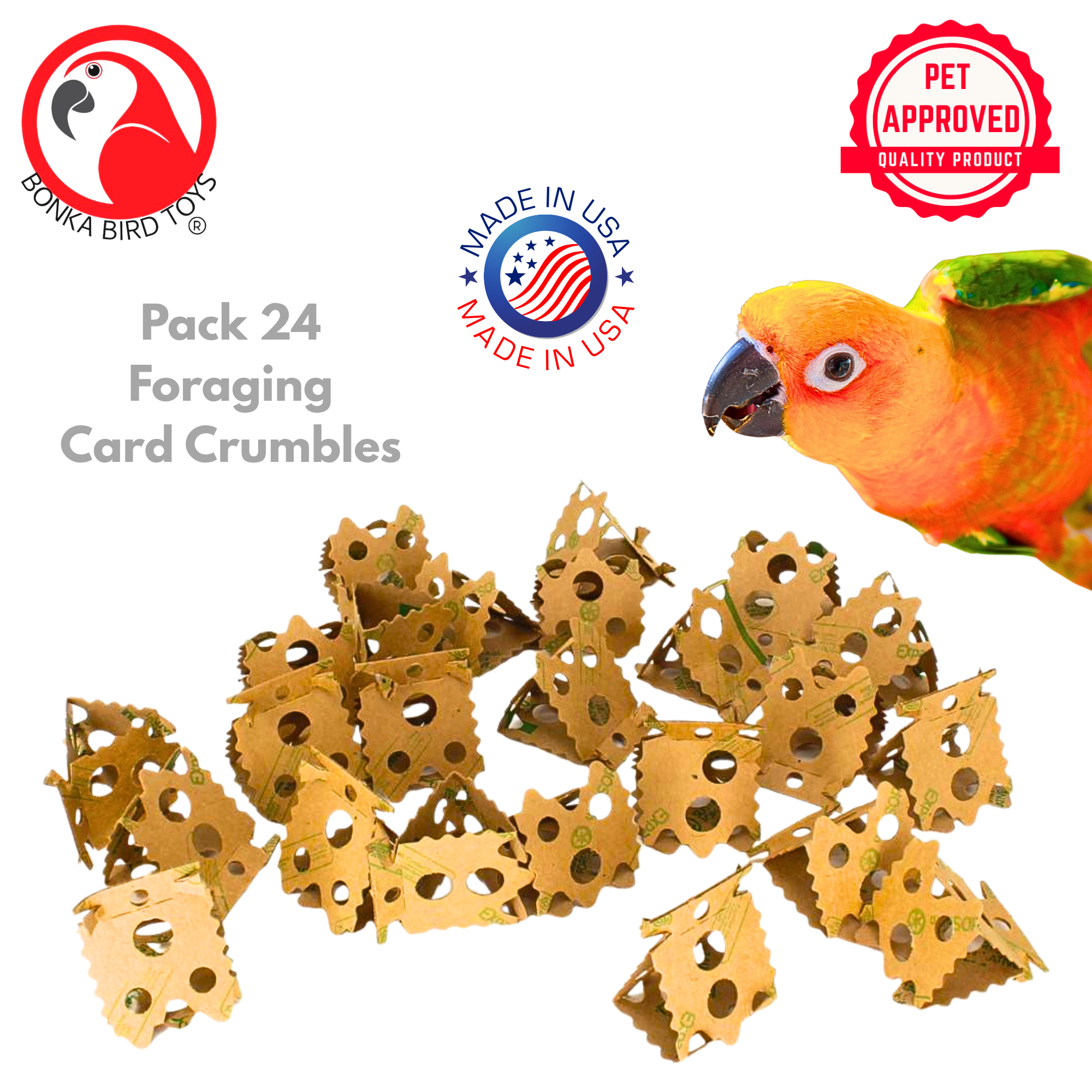 1222 Pk24 Foraging Card Crumbles - Bonka Bird Toys