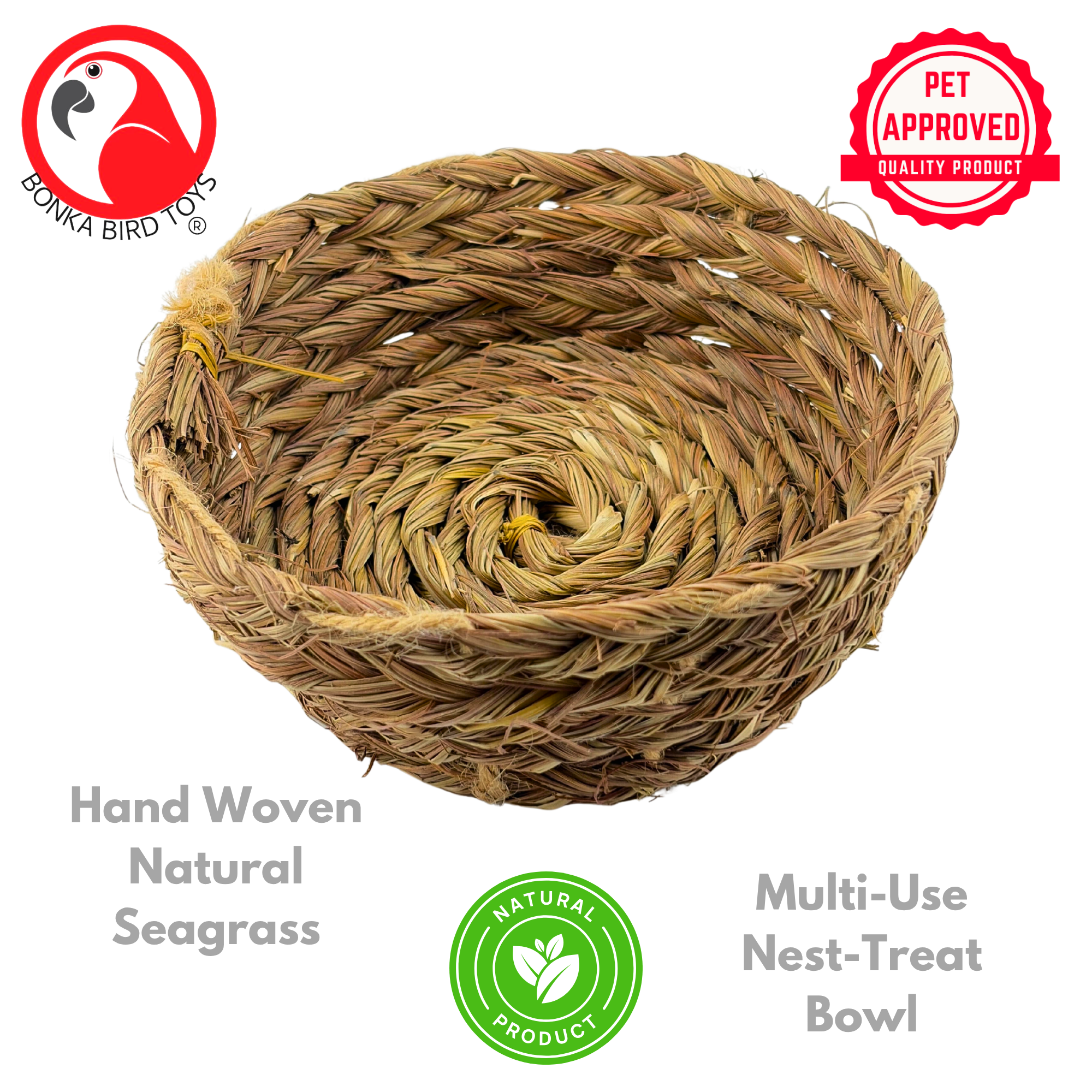 3393 Big Seagrass Nest Bowl - Bonka Bird Toys