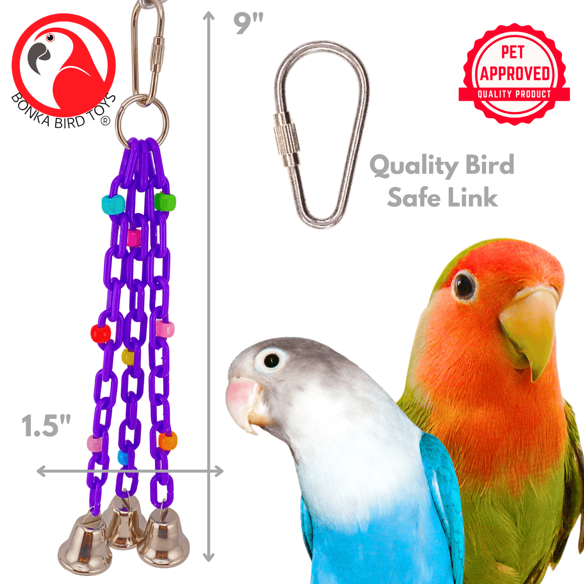 1166 Trio Bell - Bonka Bird Toys