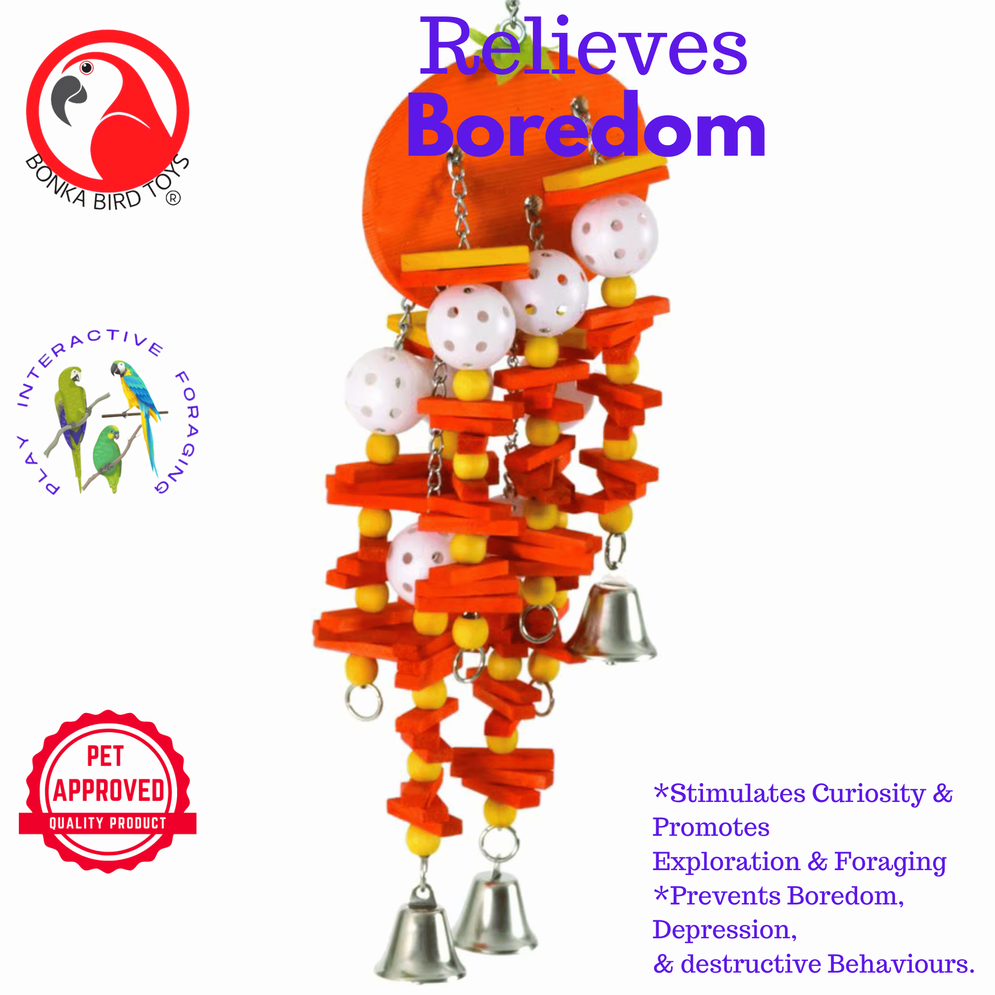 2458 Large Orange - Bonka Bird Toys