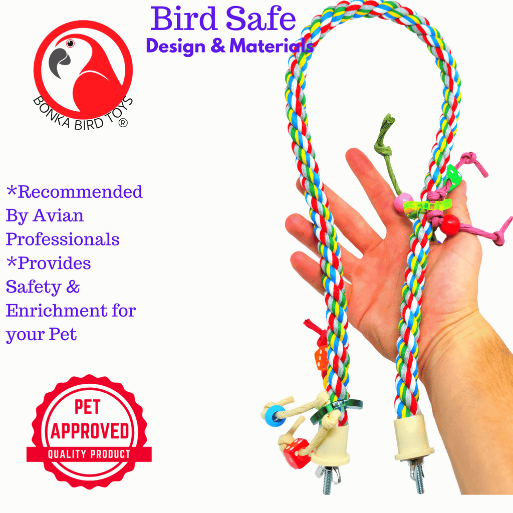 1047 Medium Rope Charm Perch - Bonka Bird Toys