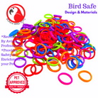 2953 Pk144 0.75" Tiny Rubber Neon Rings - Bonka Bird Toys