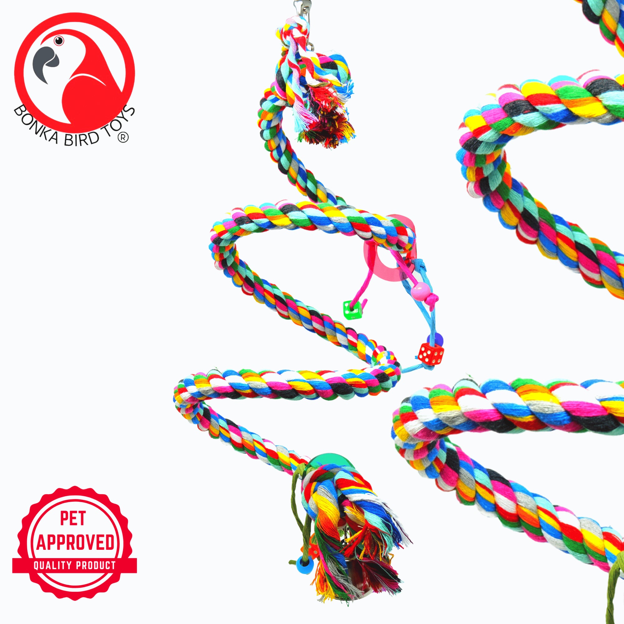 1960 Medium Rope Coil Charm Swing - Bonka Bird Toys