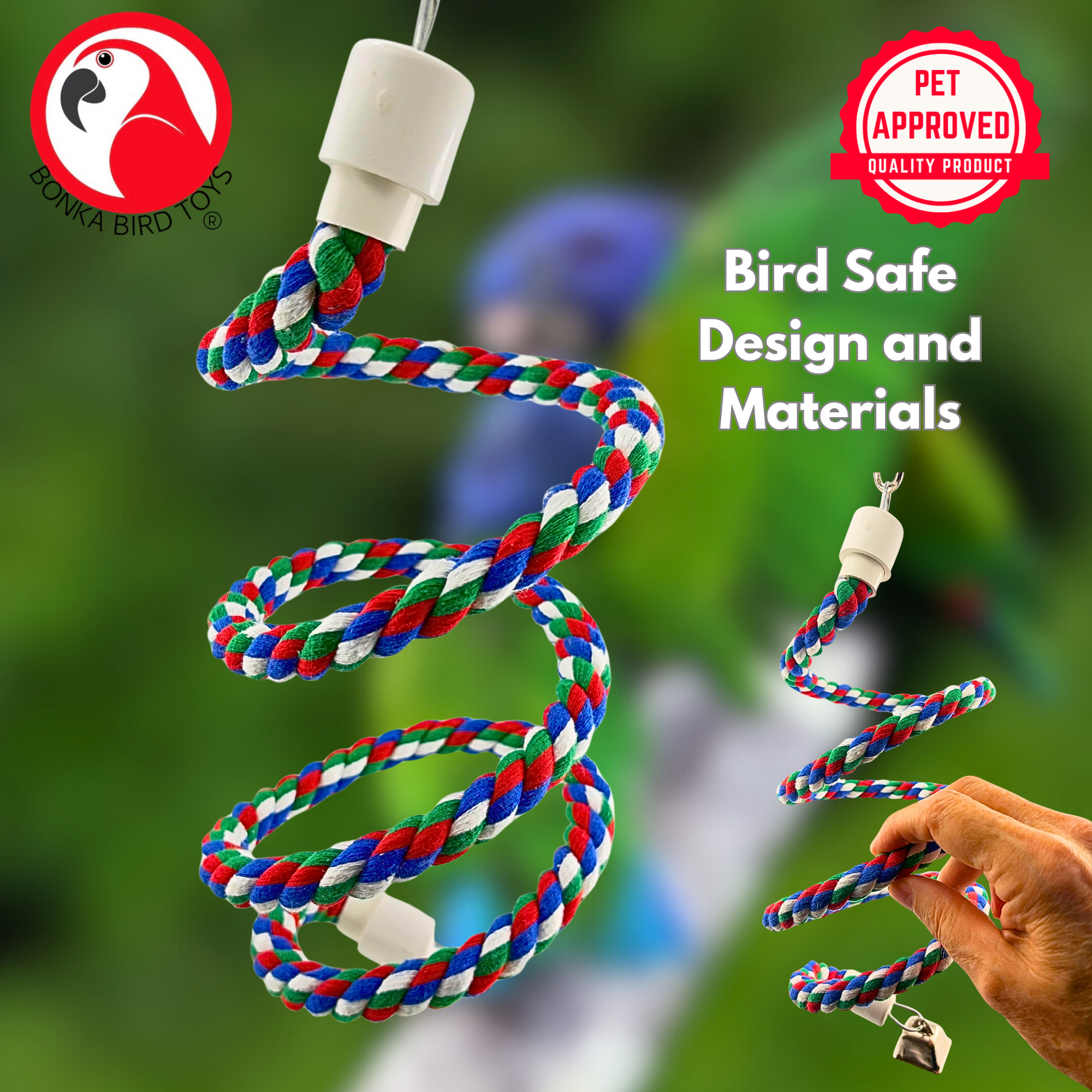 2762 Small Swivel Rope Bungee Boing - Bonka Bird Toys