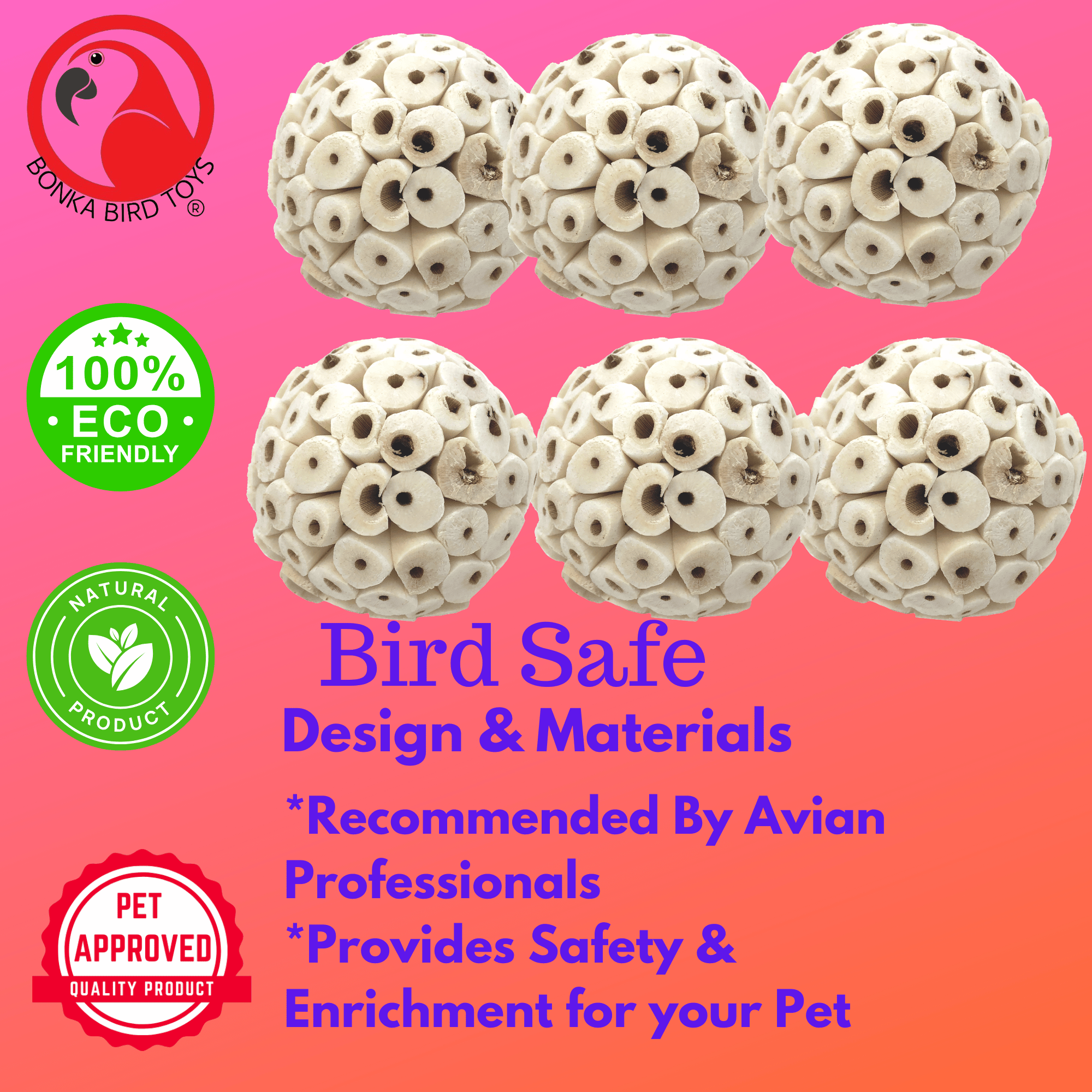 2117 Pk6 Sola Atta Balls - Bonka Bird Toys