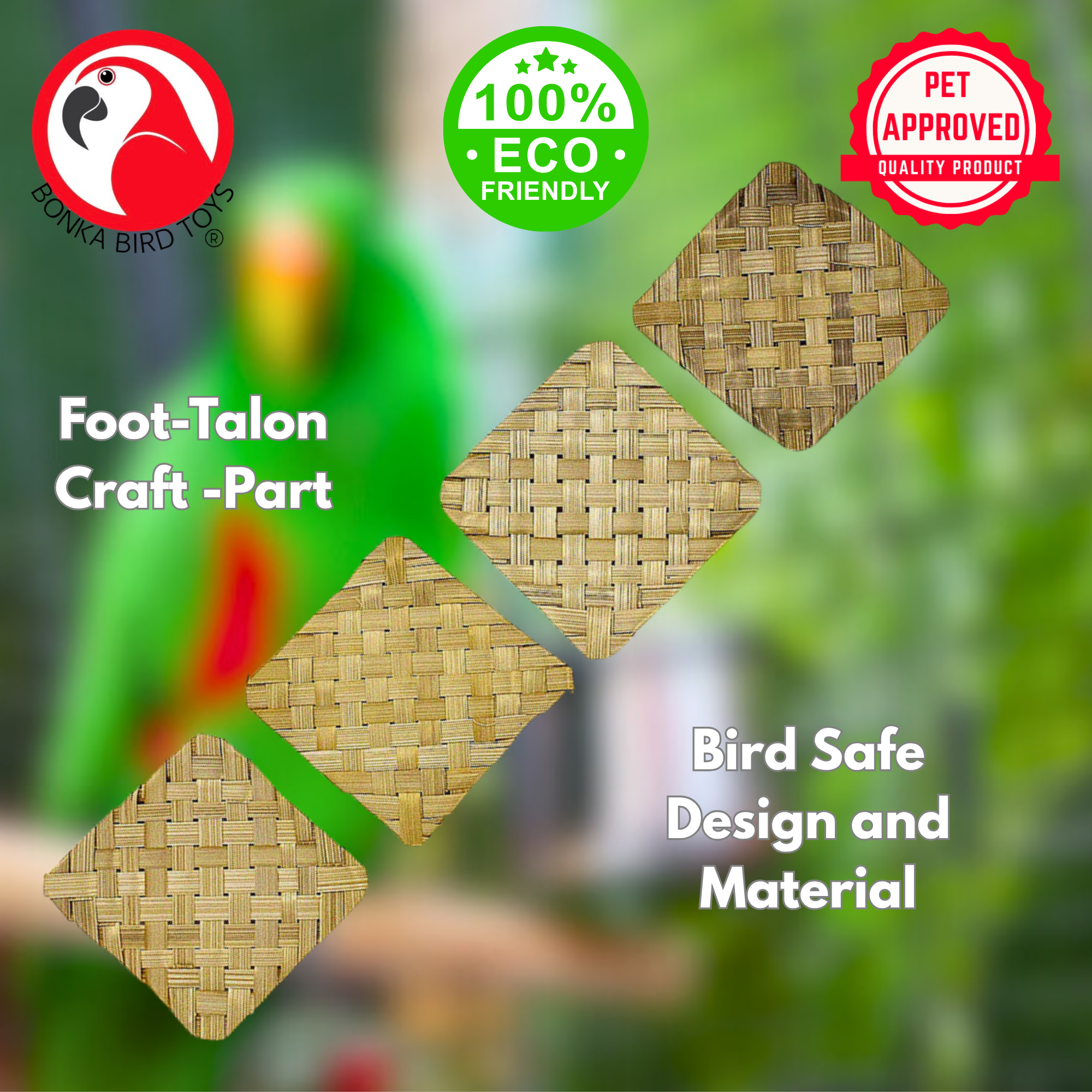 3428 Pk4 Palm 4-Inch Mats - Bonka Bird Toys