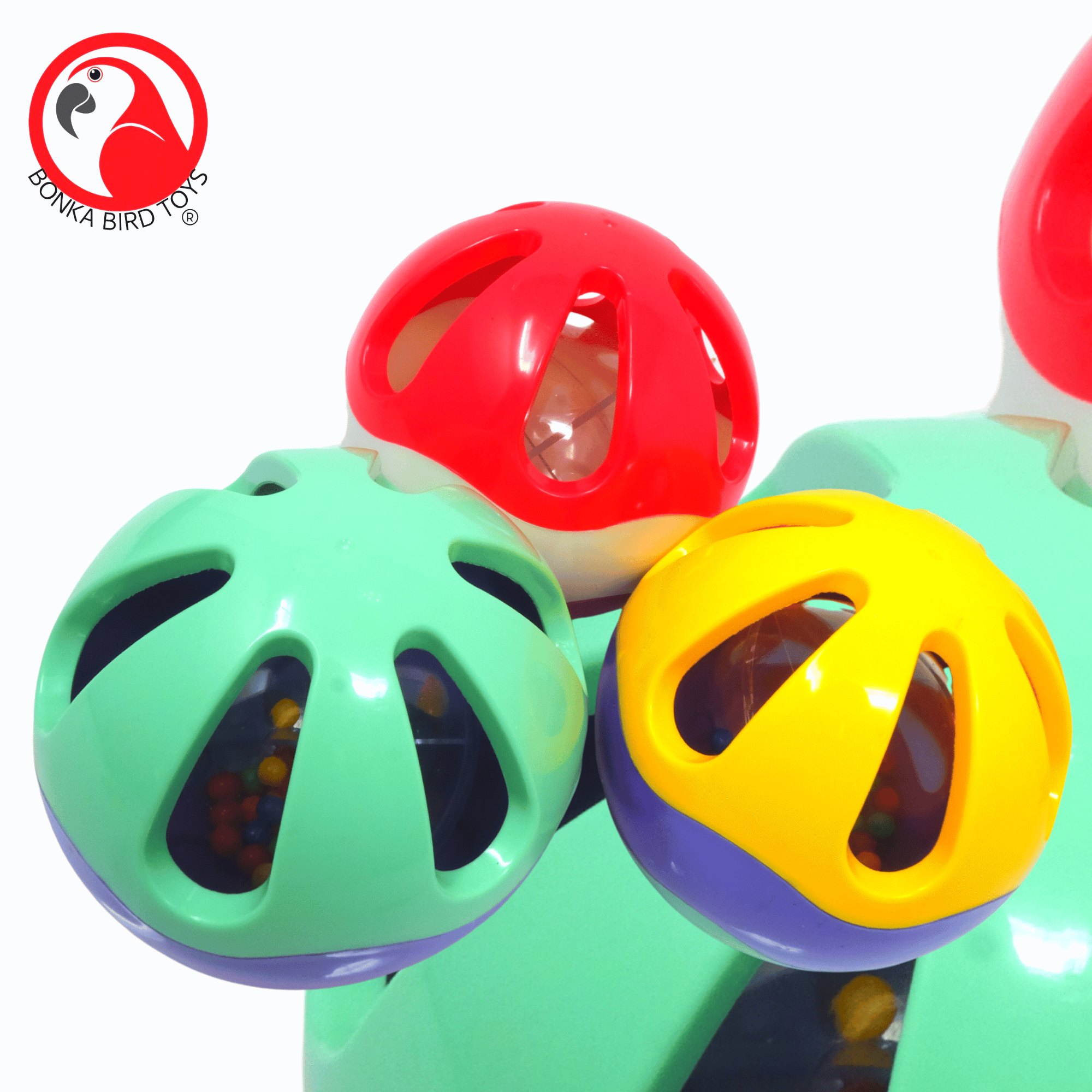 2986 PK3 Assorted 4" Plastic Ball - Bonka Bird Toys