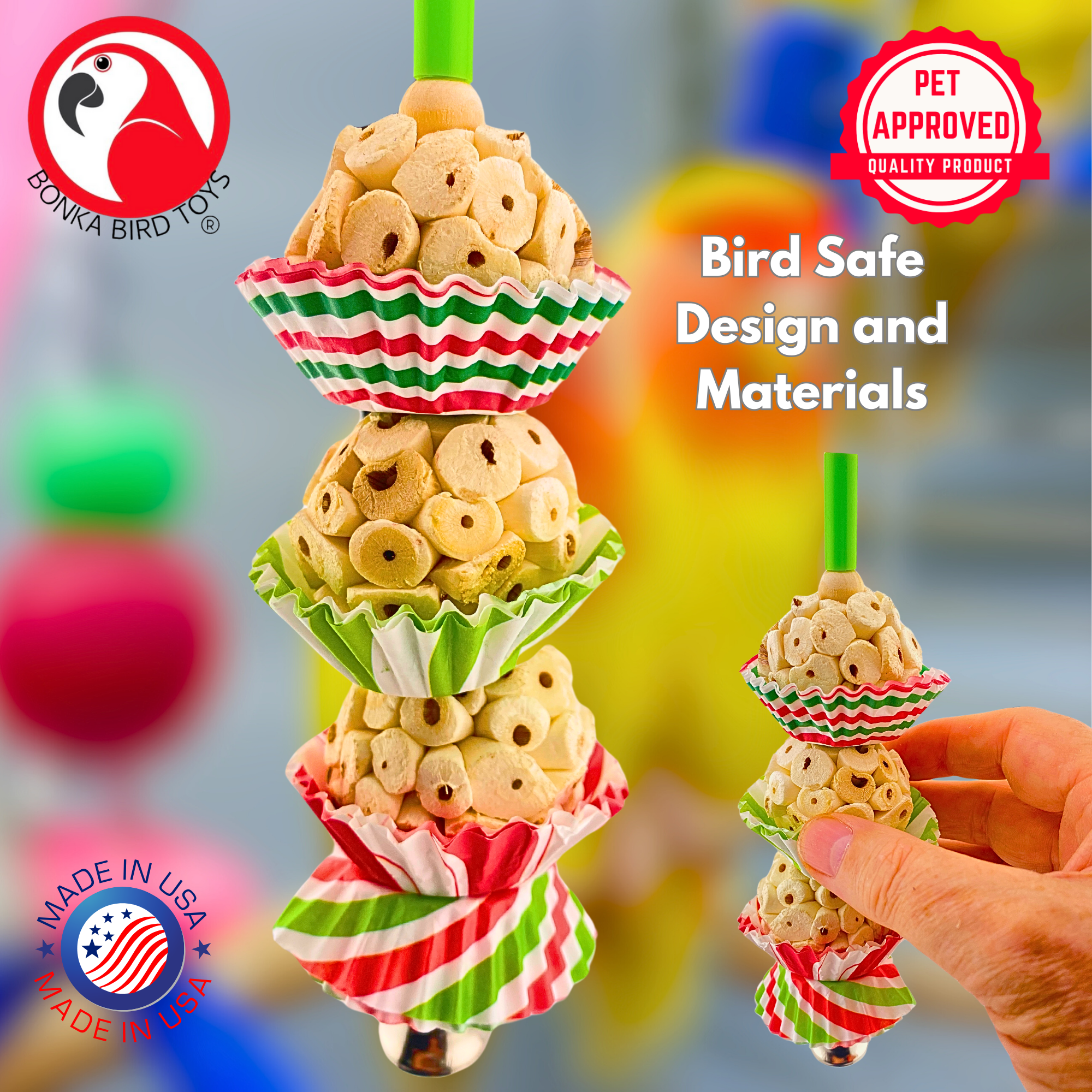 2747 Three Stripe Mini Cake - Bonka Bird Toys