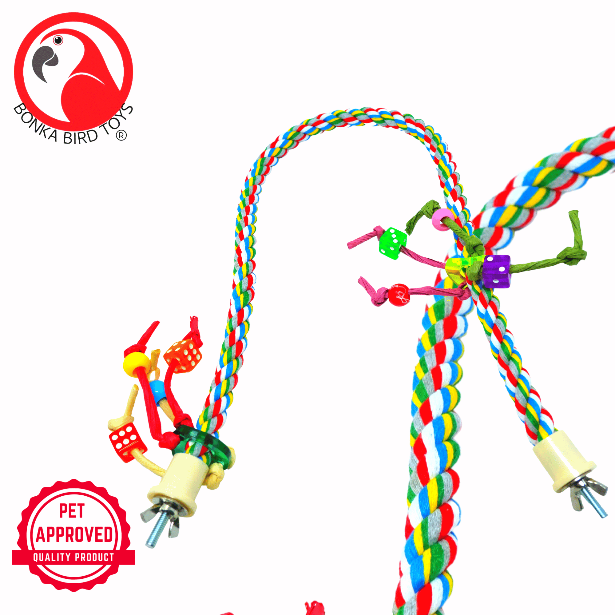 1047 Medium Rope Charm Perch - Bonka Bird Toys