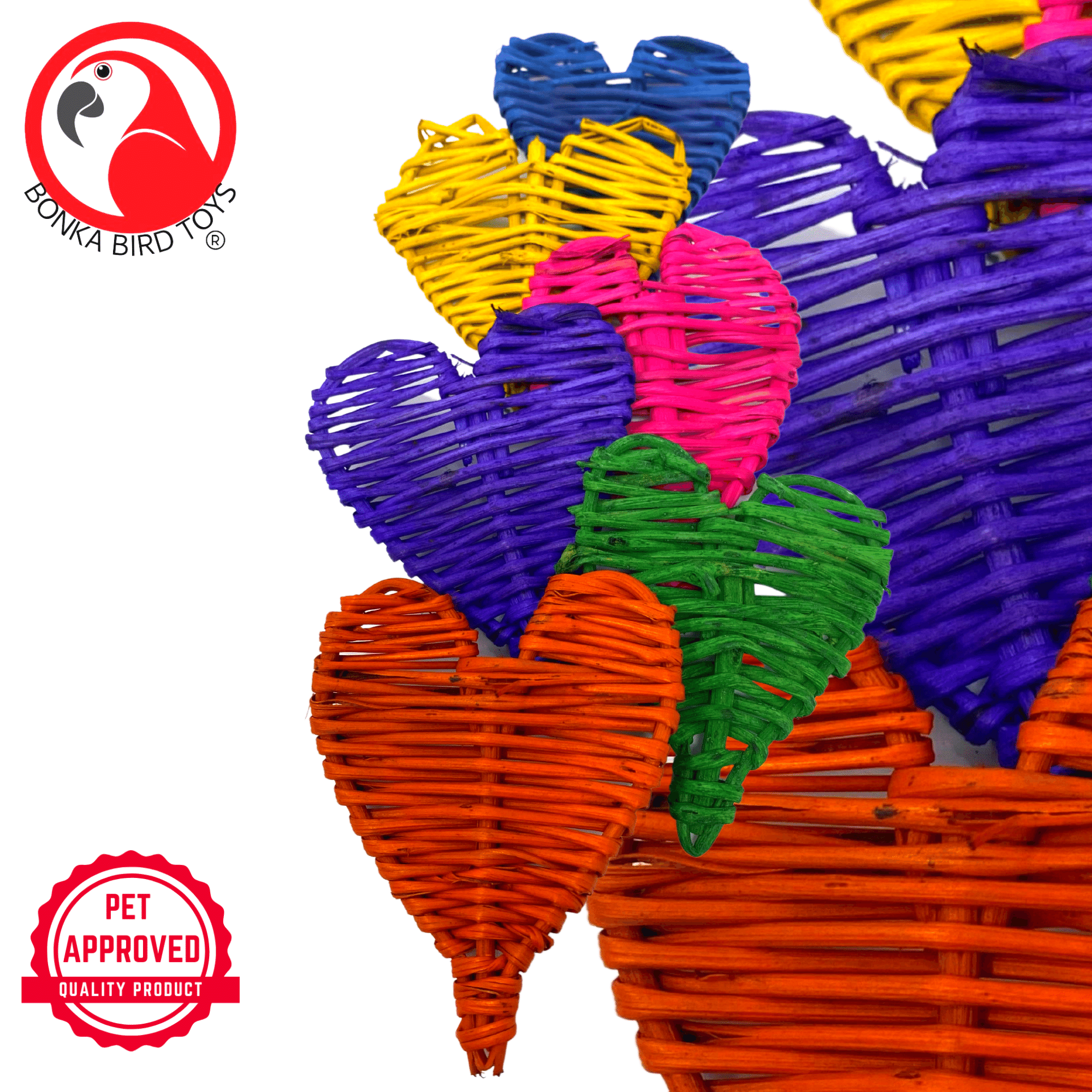 3348 Pk6 Small Colored Vine Hearts - Bonka Bird Toys