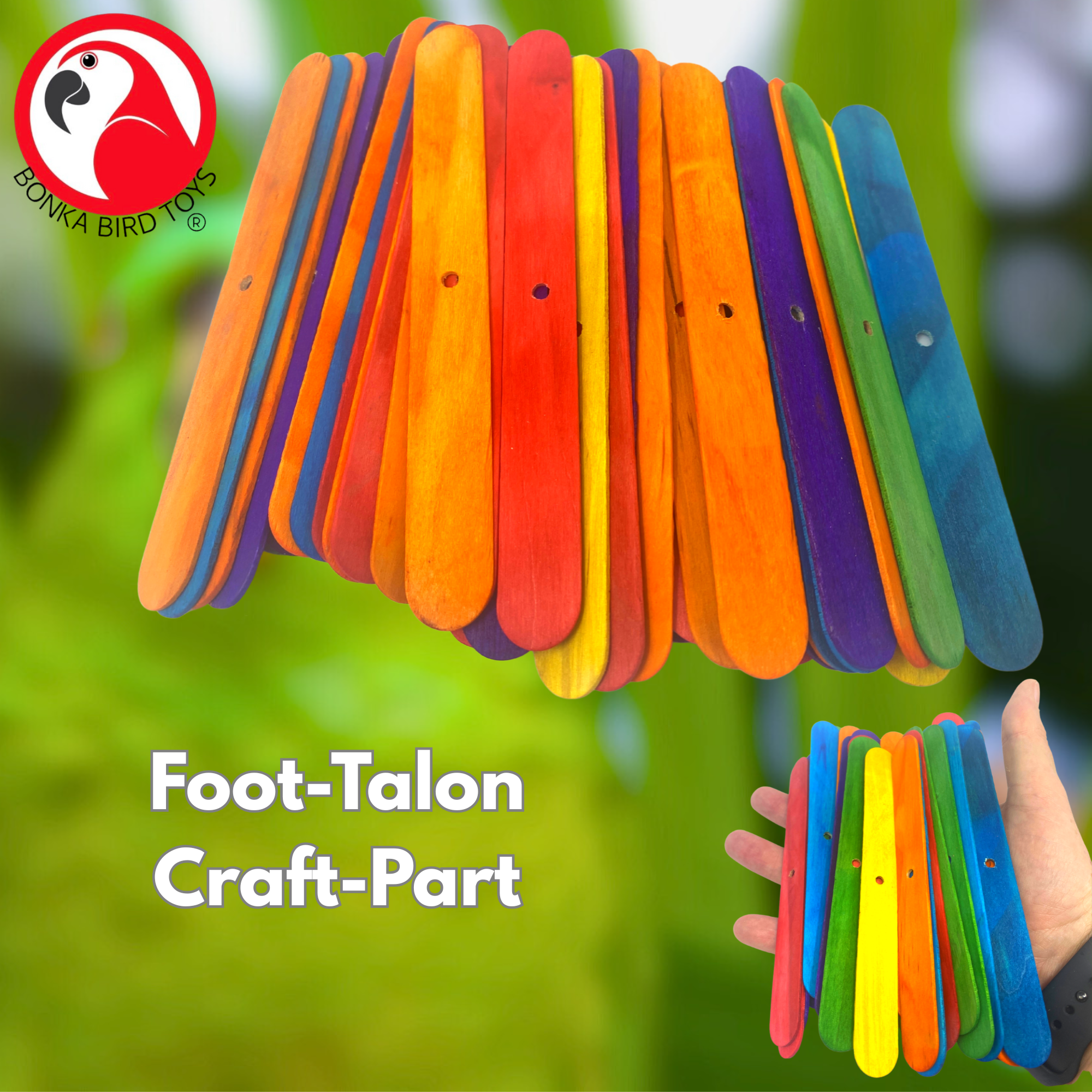 Pk100 Big Colored Wooden Chewy Sticks - Bonka Bird Toys