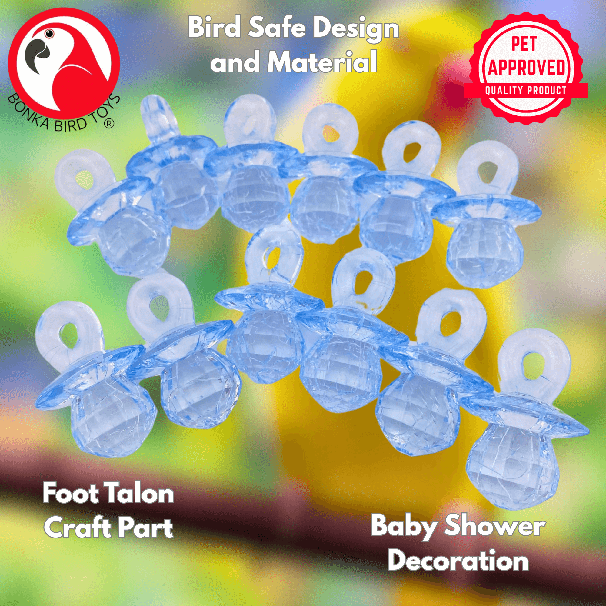 Crystal Cut Pk12 Pacifiers - Bonka Bird Toys