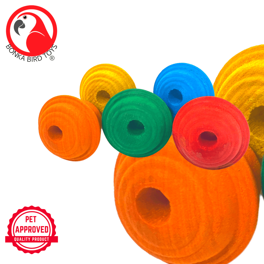 2933 Pk5 Colored Wooden Knobs - Bonka Bird Toys