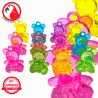 2523 Pk12 Semi-Transparent Colored Acrylic Teddy Bears - Bonka Bird Toys