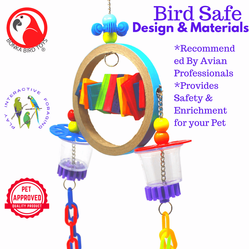 2237 Ring in the Cheers Bird Toy: Exciting Playtime for Medium-Sized Birds - Bonka Bird Toys
