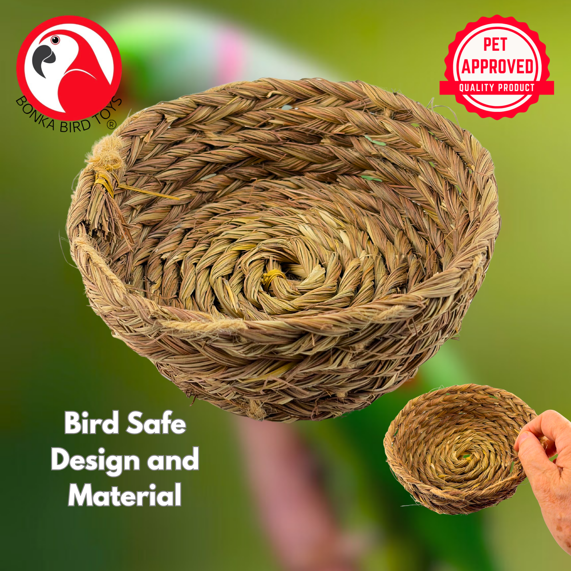 3393 Big Seagrass Nest Bowl - Bonka Bird Toys