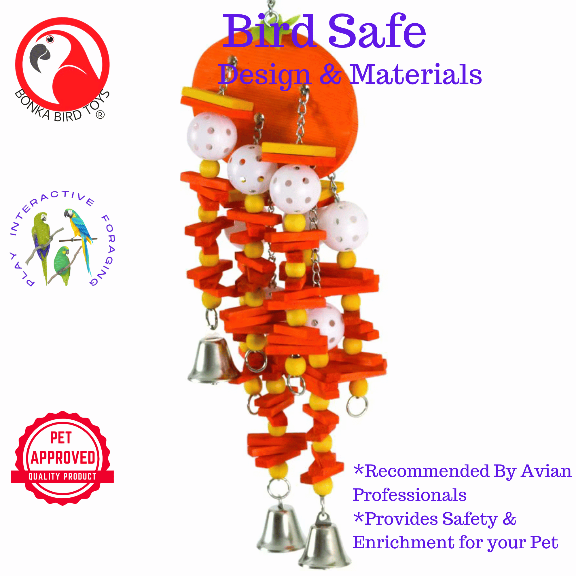 2458 Large Orange - Bonka Bird Toys