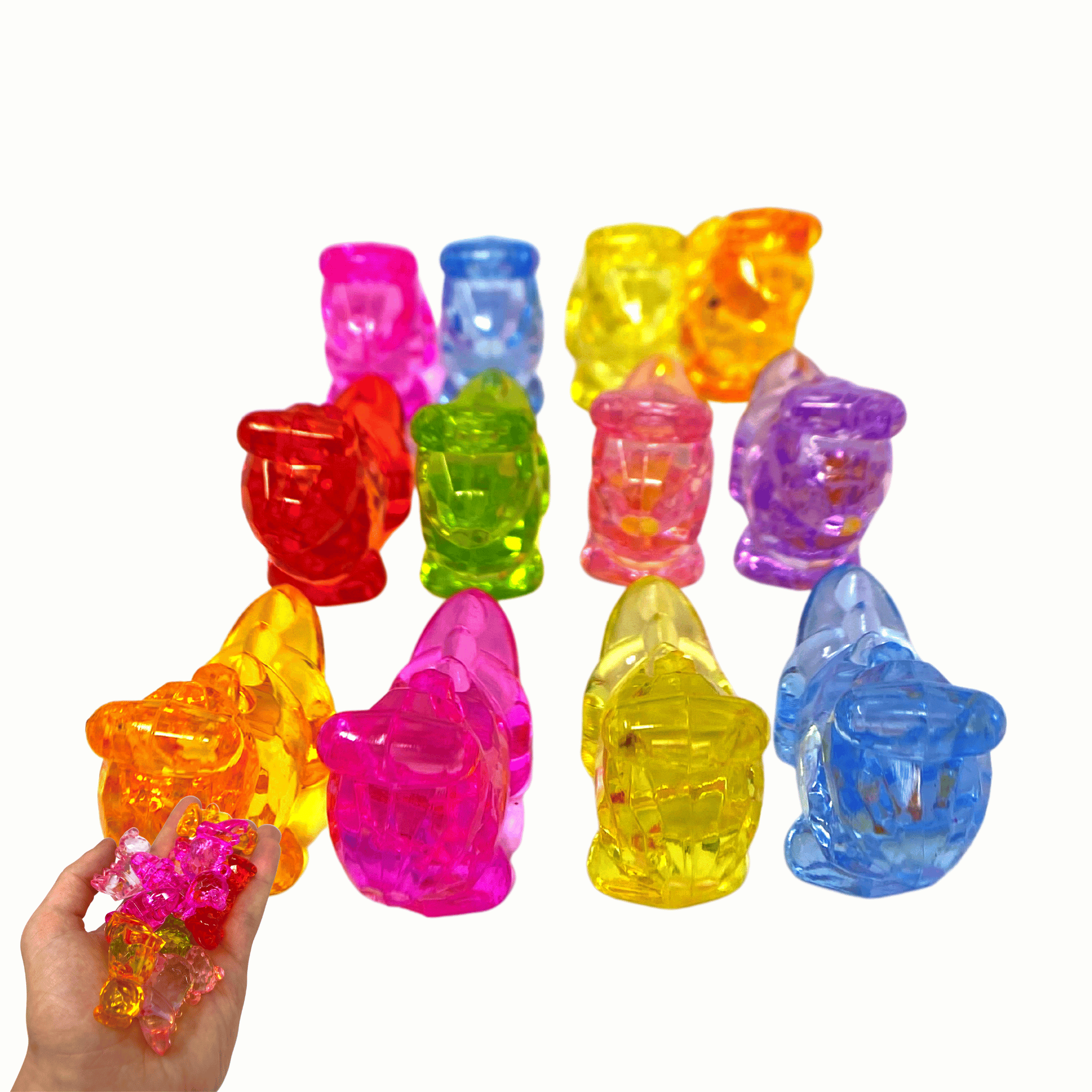 2522 PK12 Semi-Transparent Colored Acrylic Dinosaurs - Bonka Bird Toys