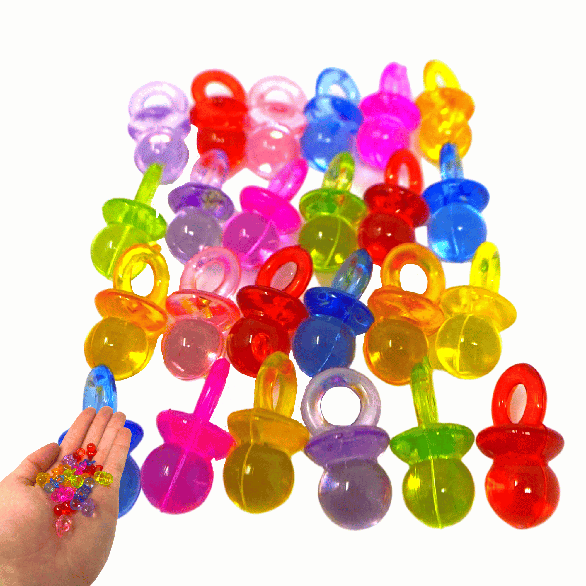 2949 Pk24 Tiny Colorful Plastic Pacifiers - Bonka Bird Toys