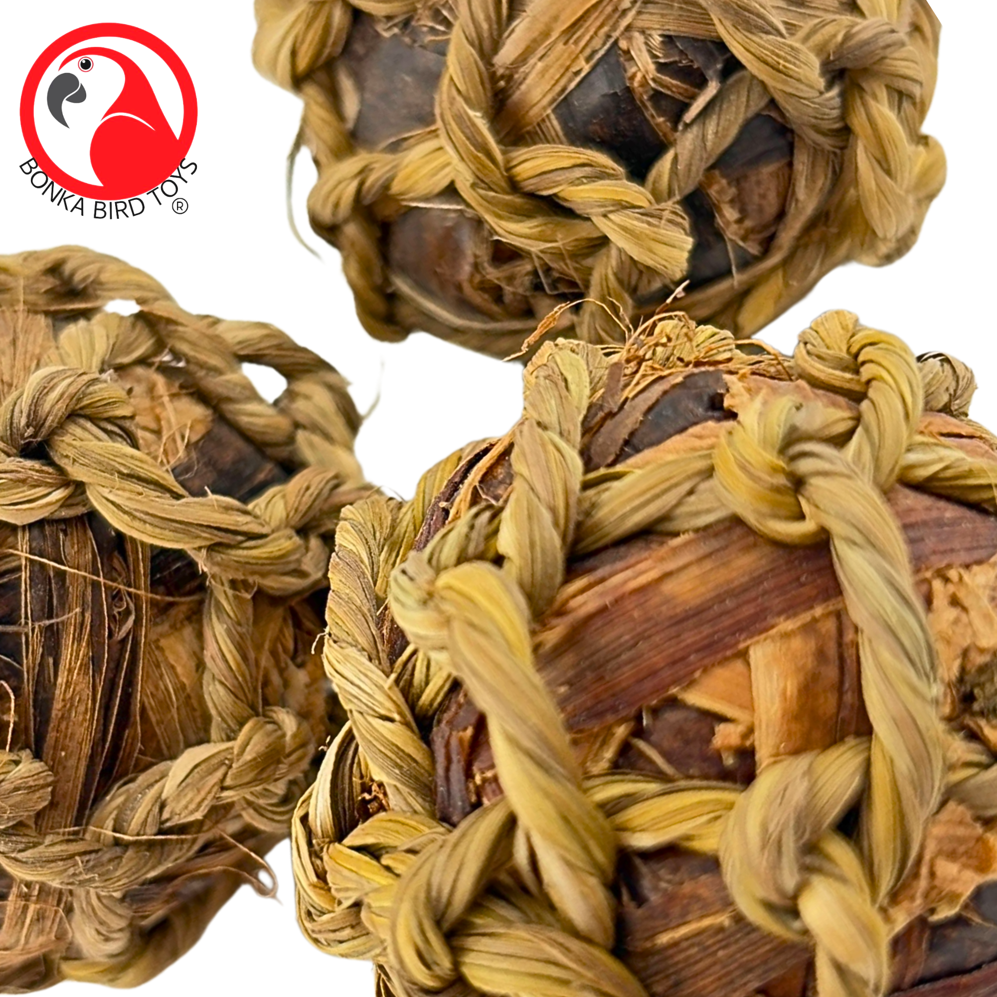 1277 PK3 Natural Banana Leaf Balls: Perfect for Birds and Rabbits - Bonka Bird Toys