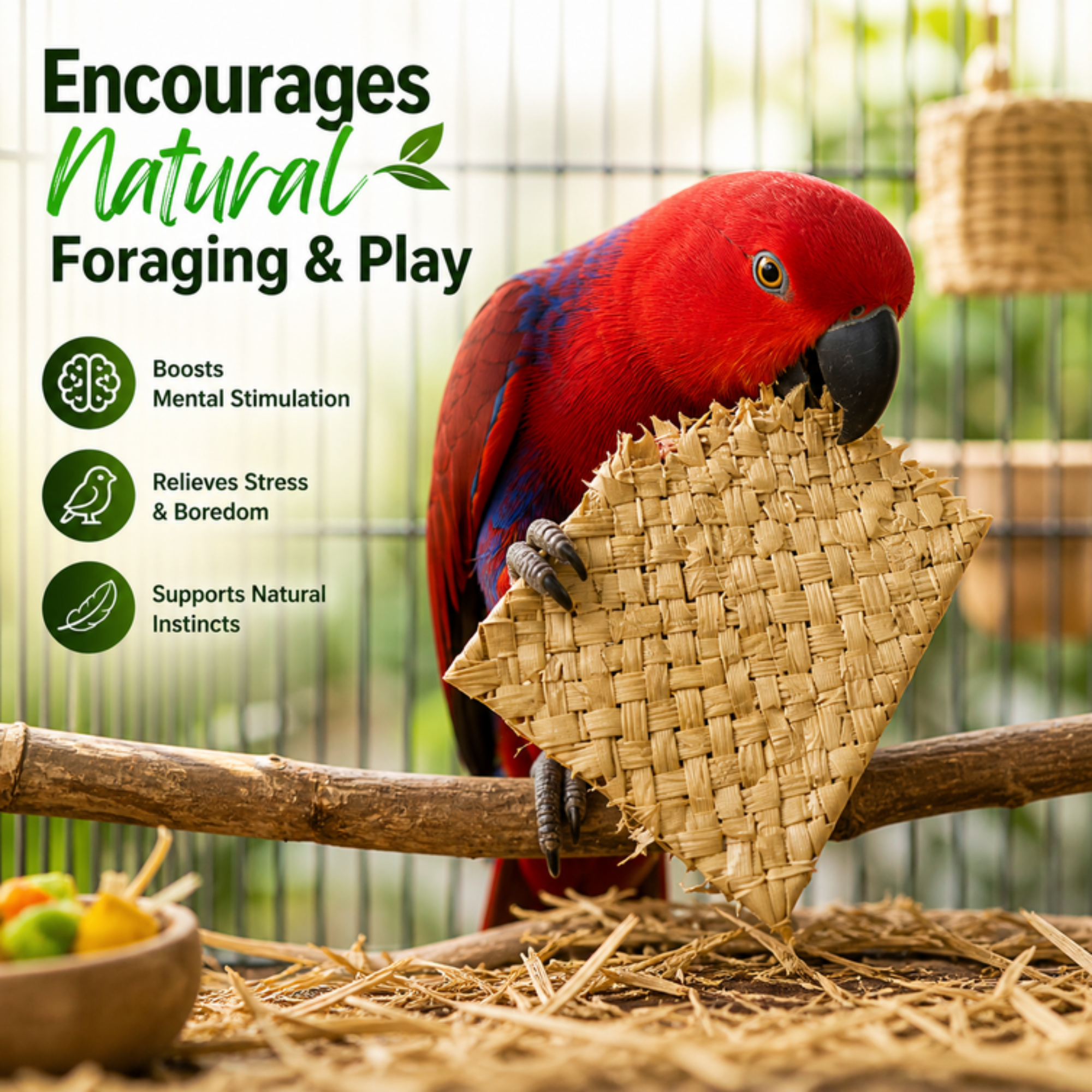 3426 12-Inch Palm Mat - Bonka Bird Toys