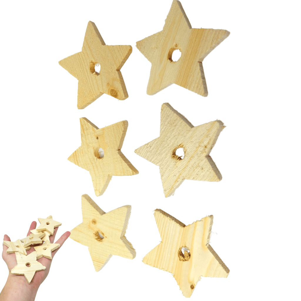 Pack 6 Wooden Stars - Bonka Bird Toys
