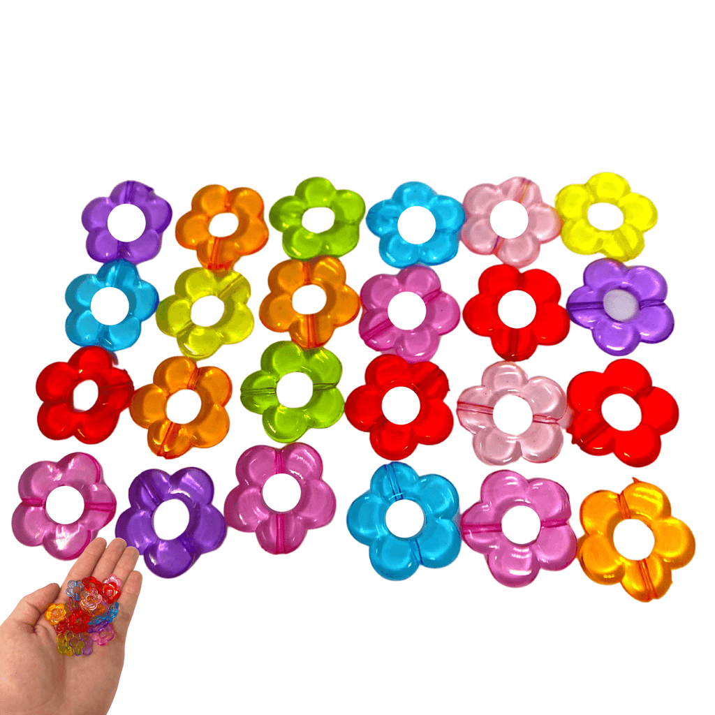 Pk24 Tiny Plastic Flower Beads - Bonka Bird Toys