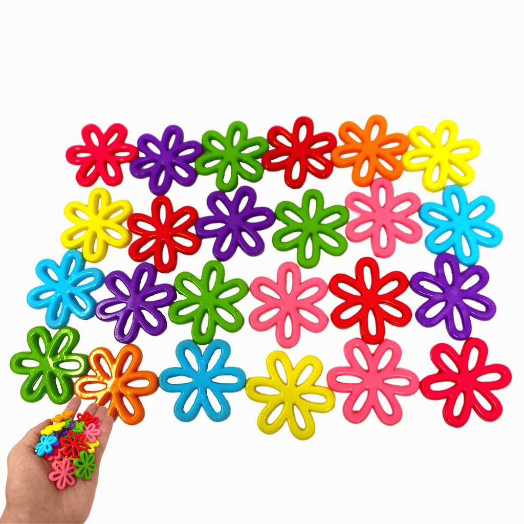 2948 Pk24 Colorful Plastic Flowers - Bonka Bird Toys