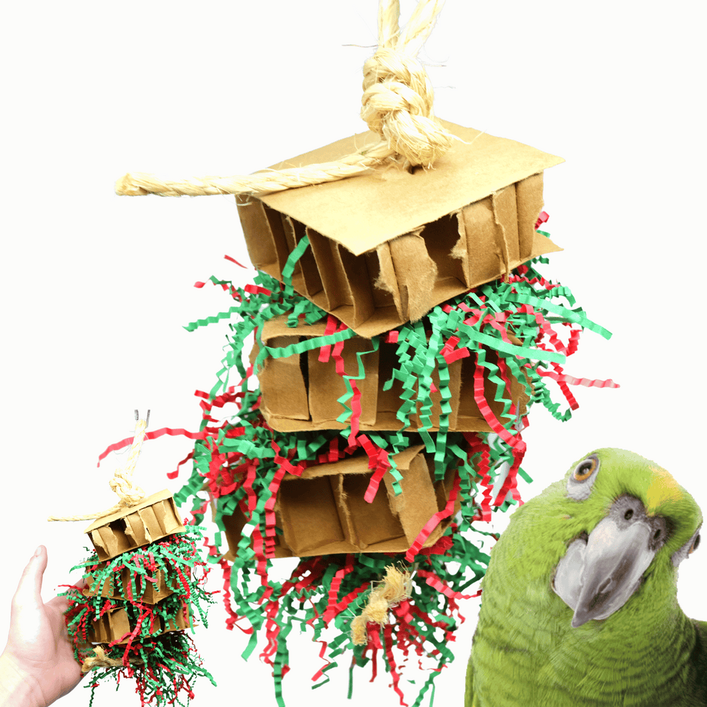 3832 Medium Christmas Square Gift Box - Bonka Bird Toys