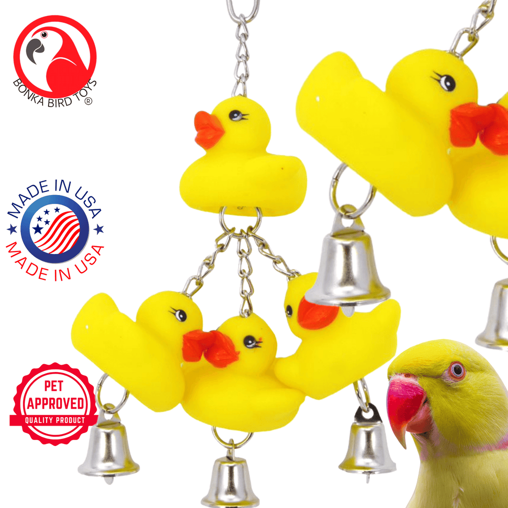 922 Ducky Ringer - Playful and Vibrant Bird Toy for Small to Medium Birds | Bonka Bird Toys - Bonka Bird Toys