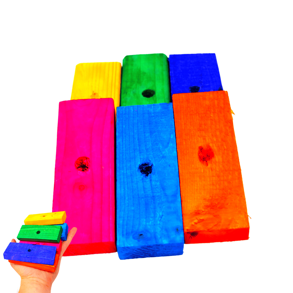 1221 Pk6 Big Oblong Wood Blocks - Bonka Bird Toys