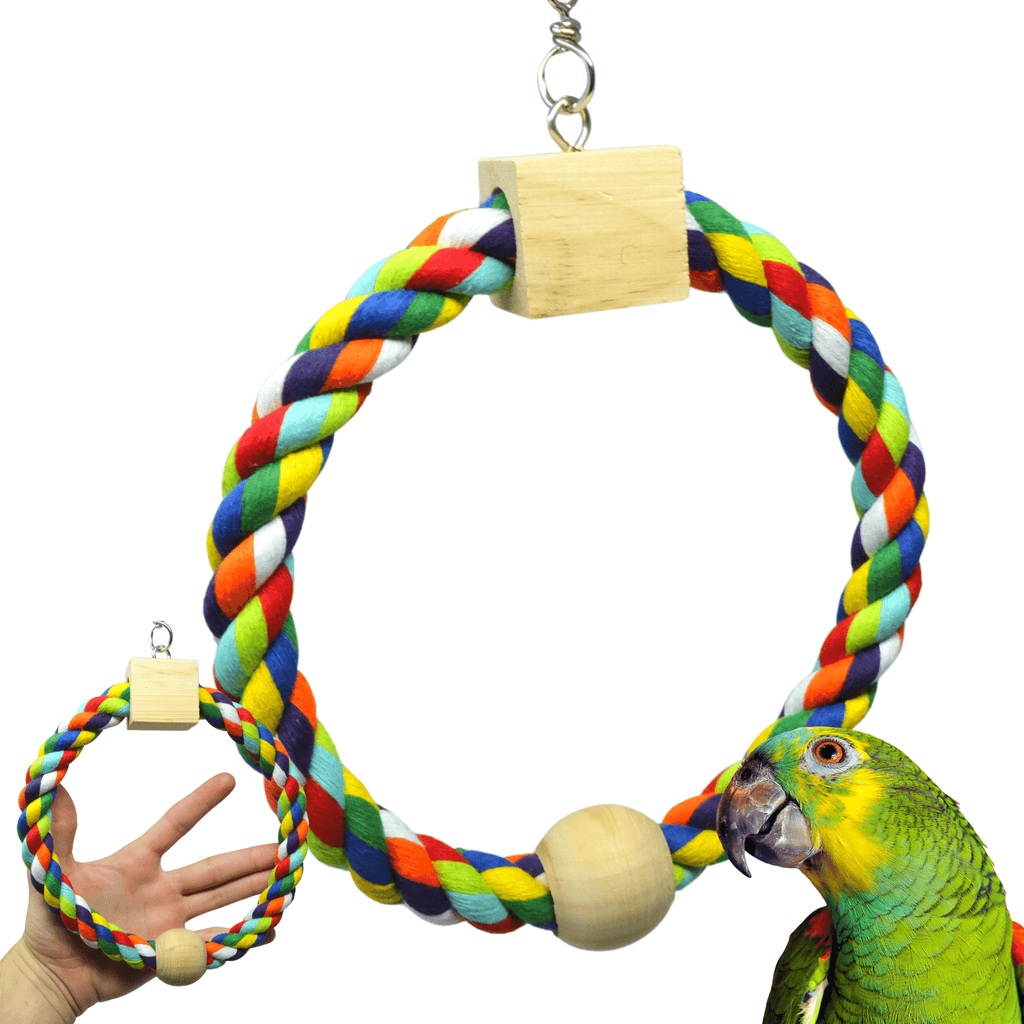 Colorful Climber 1676 Rainbow Ring Cotton Perch for Medium Parrots - Bonka Bird Toys