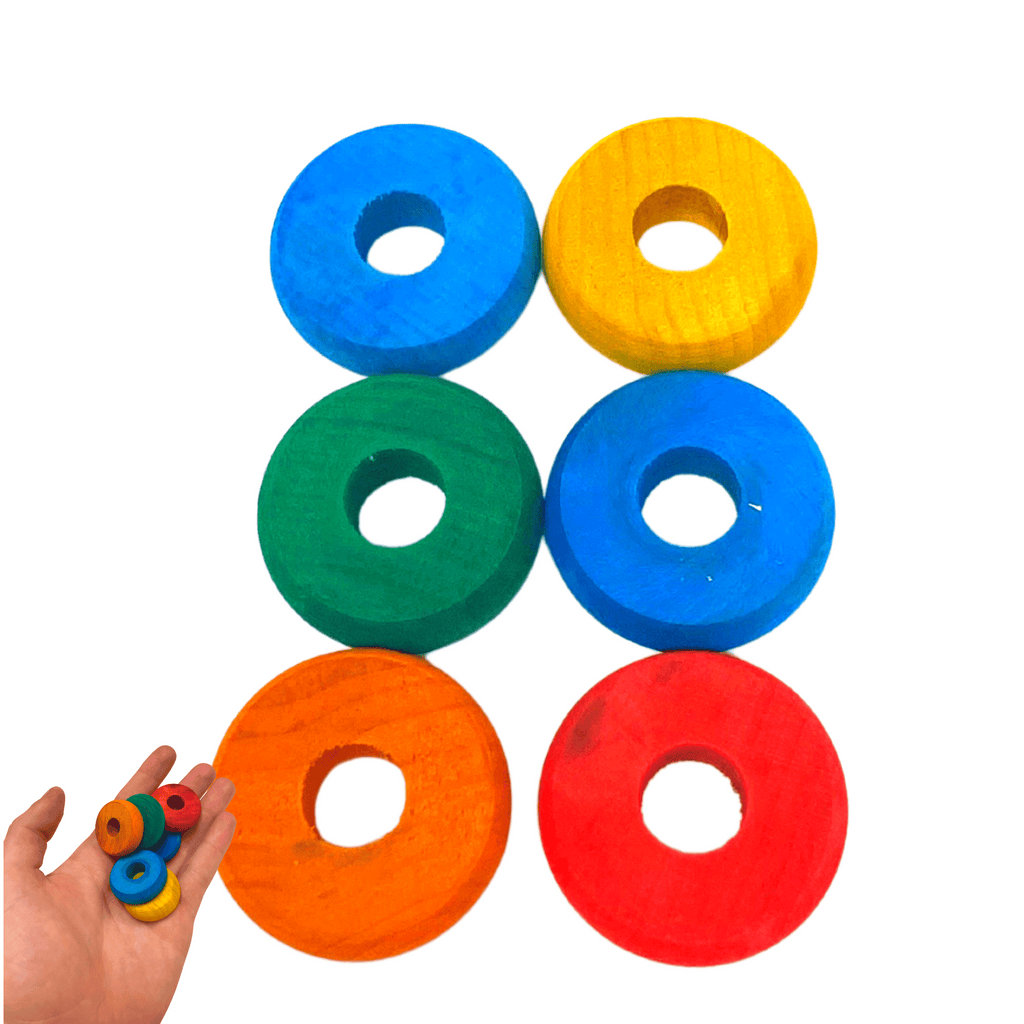 2936 Pk6 Colored Wooden Wheel - Bonka Bird Toys