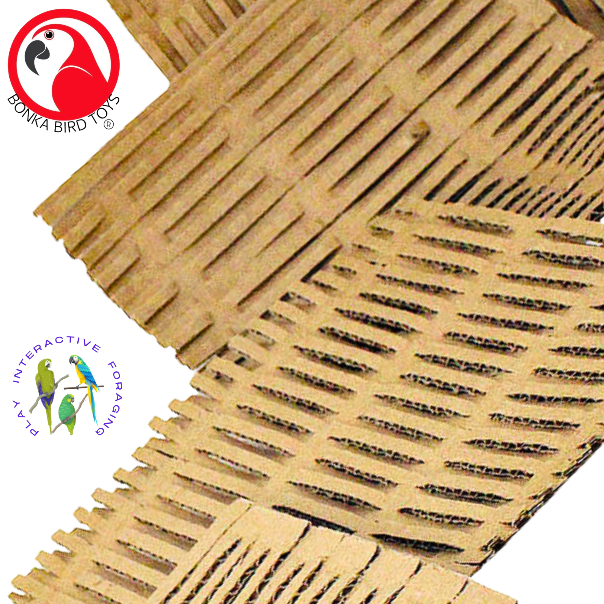 3455 Pk5 8X8 Inch Cardboard Shred Mat - Bonka Bird Toys