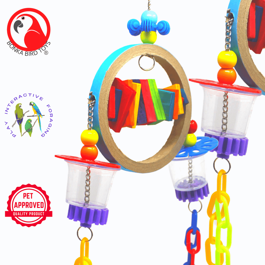 2237 Ring in the Cheers Bird Toy: Exciting Playtime for Medium-Sized Birds - Bonka Bird Toys