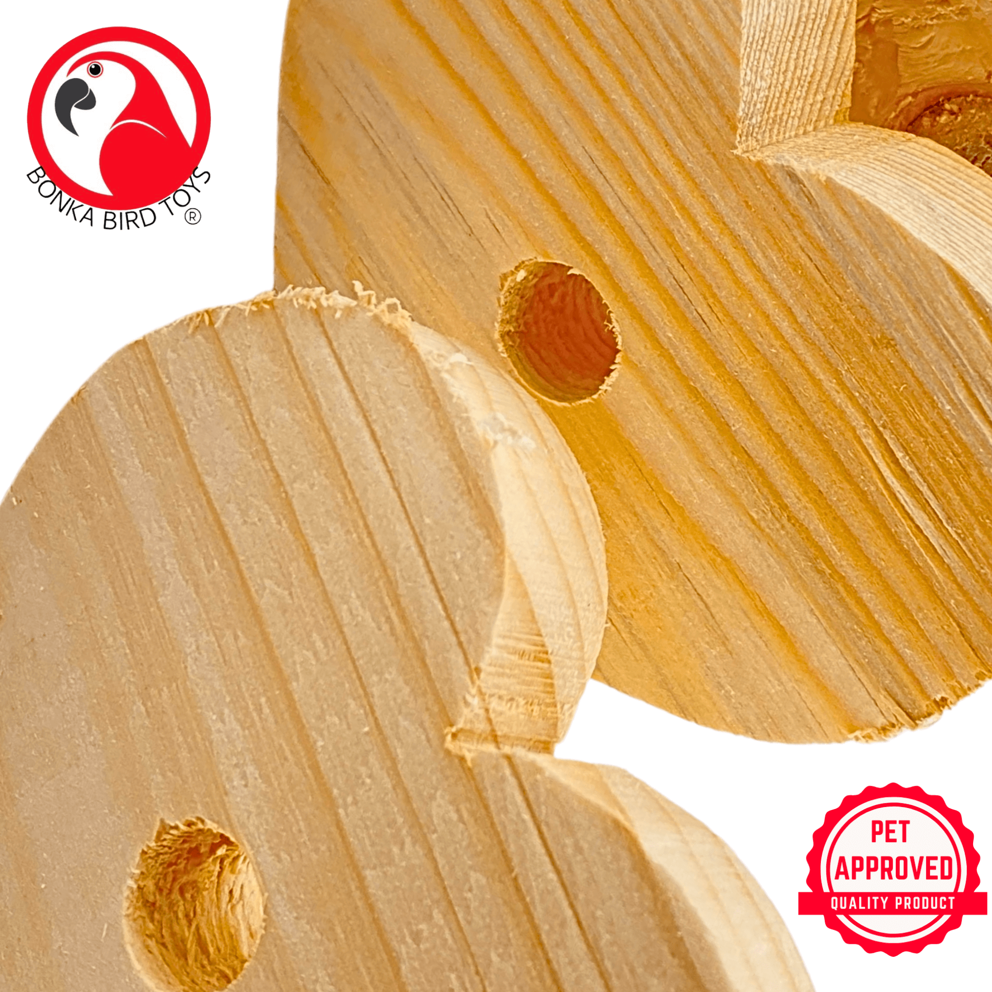 979 Pk6 Natural Huge Wood Heart - Bonka Bird Toys